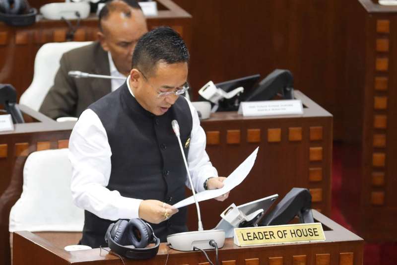 Prem Singh Golay presenting the Sikkim budget 2024-25.